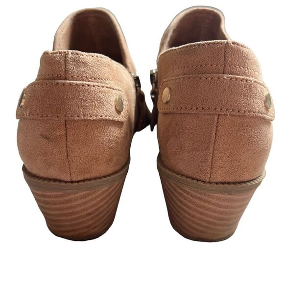 Dr. Scholl’s Bandit Ankle Bootie Womens 8M Tan Perforated Suede Shoes - Picture 4 of 7